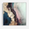 Obraz w ramie 50x50 - Elegancki Impuls - abstrakcyjne plamy, rozlana farba - rama biała