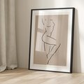 Plakat bez ramy 21x30 - Zanikająca Wyobraźnia - mnimalistyczny akt, beżowa tonacja