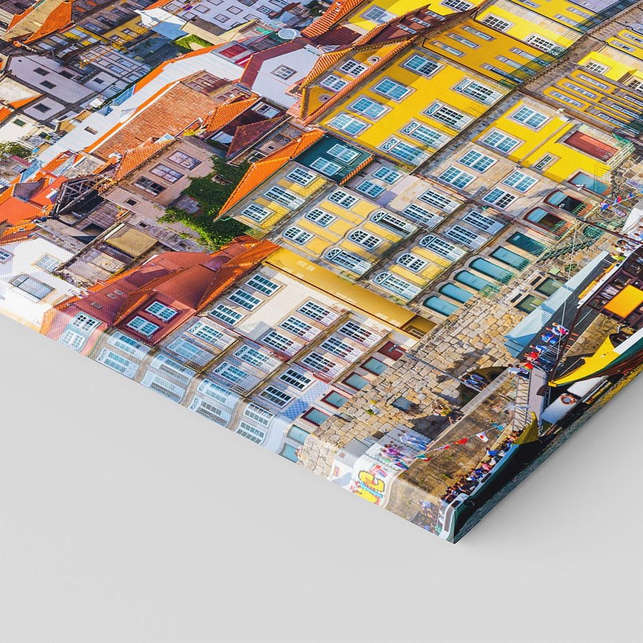 Obraz na płótnie 140x70 - Kolorowa Przystań - nadmorskie miasto, kolorowe budynki