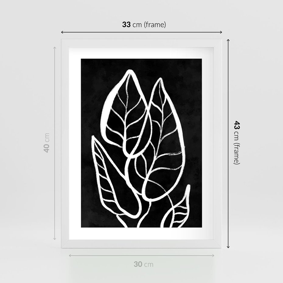 Plakat w ramie 30x40 - Lustrzane Odbicie - mroczna sztuka, minimalizm - rama biała