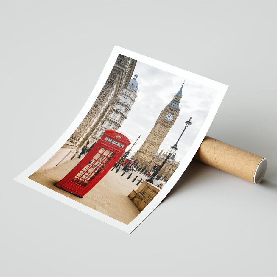 Plakat bez ramy 21x30 - Symbol Big Benu - Londyn, budka