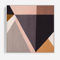 Obraz w ramie 80x80 - Trójkąty Wnętrz - abstrakcja, geometryczne kształty - rama biała