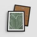 Plakat w ramie 40x50 - Zieleń Kształtująca Spokój - zielony plakat, roślinne inspiracje - rama czarna