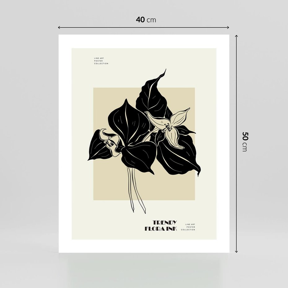 Plakat bez ramy 40x50 - Ekspresja w szkicowanych kształtach - kwiaty, typografia