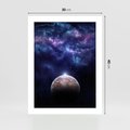 Plakat bez ramy 30x40 - Kosmos - Ziemia i Księżyc - kosmos, ziemia