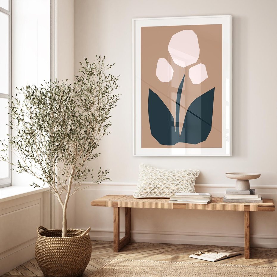 Plakat bez ramy 50x70 - Refleksje Boho Przyrody - abstrakcyjny obraz, plakat