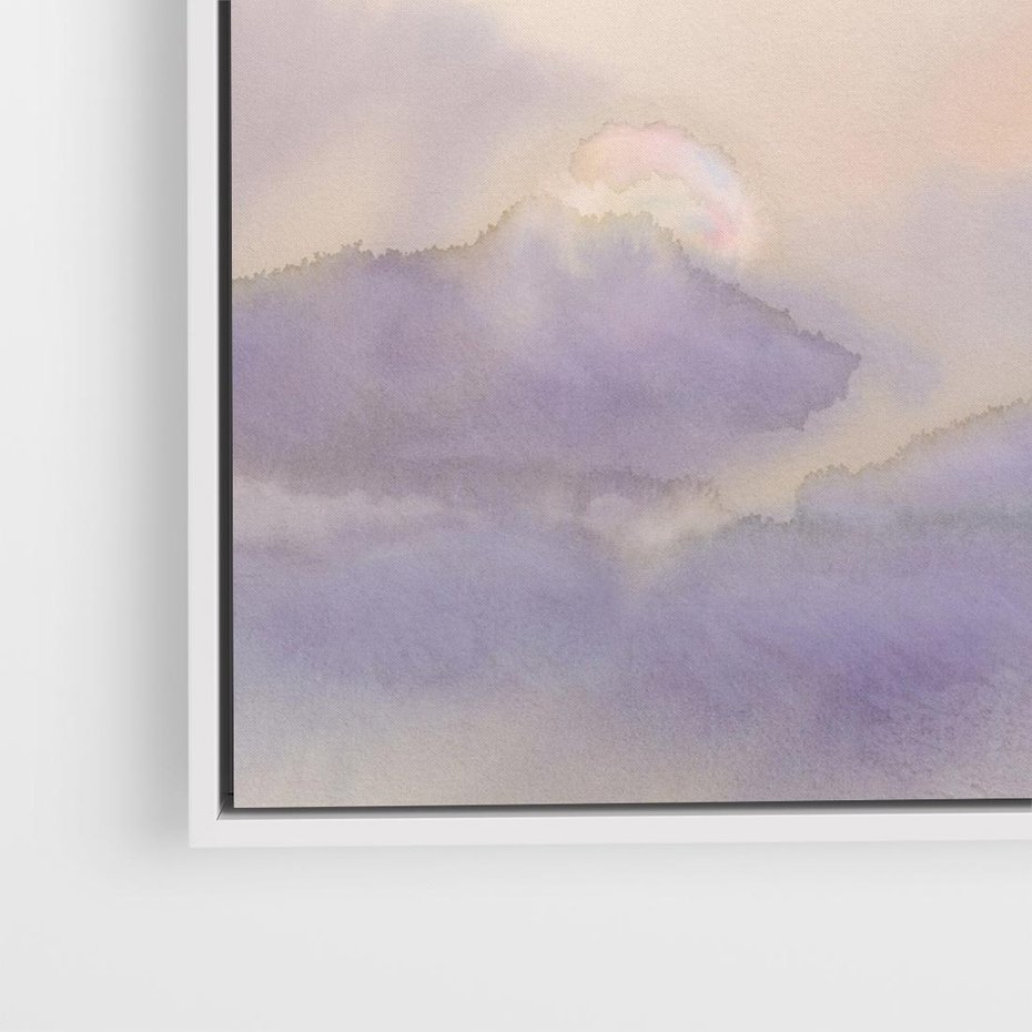 Obraz w ramie 50x50 - Ruchoma cisza widzenia - akwarela, subtelene - rama biała