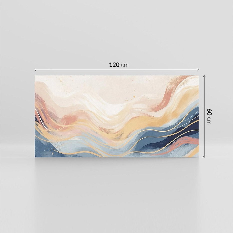 Obraz na płótnie 120x60 - Ukojenie Współczesności - abstrakcyjne fale, gładkie linie
