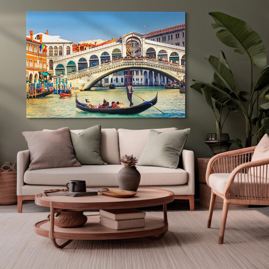 Obraz na płótnie 120x80 - Romantyczna przejażdżka gondolą w Wenecji - Wenecja, gondola