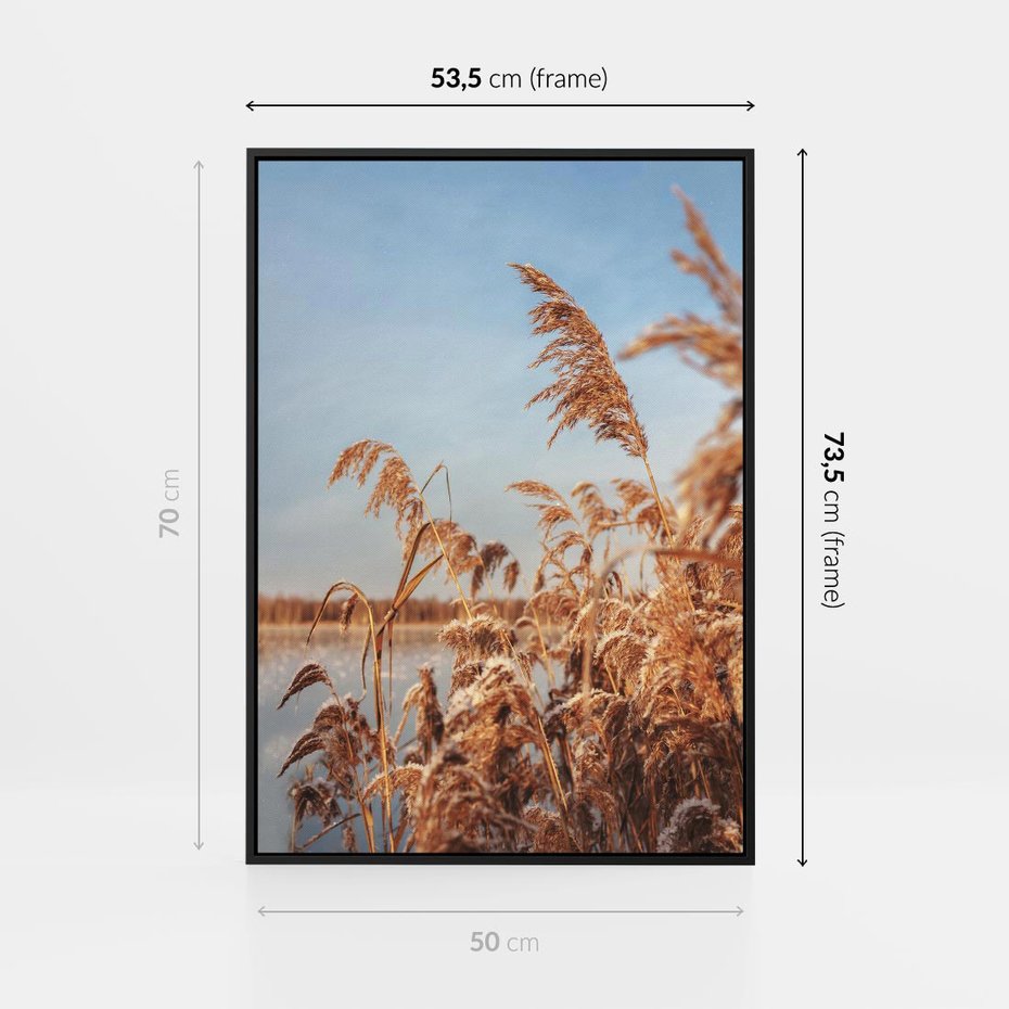 Obraz w ramie 50x70 - Wyraz Stylu - trawy, boho - rama czarna