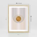 Plakat w ramie 30x40 - Złota Geometria - styl modern, złoto - rama drewno