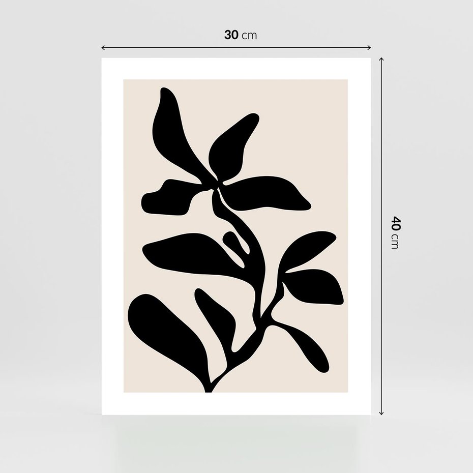 Plakat bez ramy 30x40 - Wibracje Akwarelowych Ścieżek - abstrakcyjny minimalistyczna kwiat, czarno biały plakat