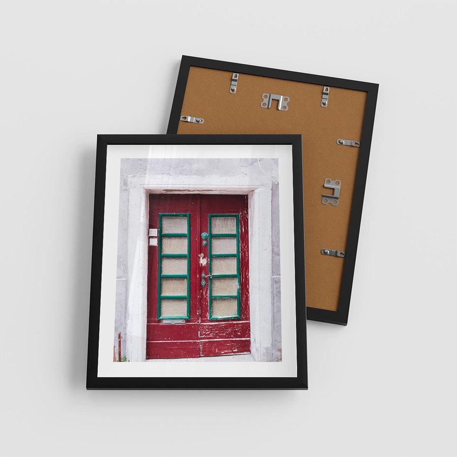 Plakat w ramie 40x50 - Retro Przez Drzwi - drzwi, retro - rama czarna