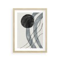 Plakat w ramie 30x40 - Abstrakcyjne Kształty w Szarościach - abstrakcja, akwarelowe plamy - rama drewno