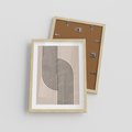Plakat w ramie 30x40 - Puls Abstrakcji - abstrakcyjne linie, geometria - rama drewno