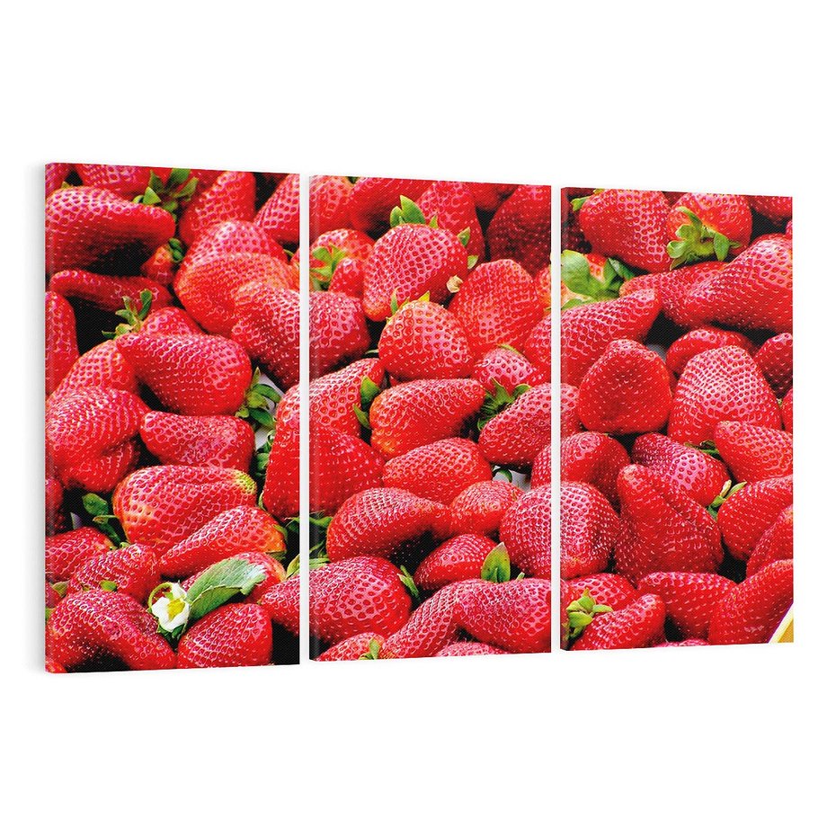 Obraz na płótnie 120x80 - Truskawki Czerwone Kropki Uczuć - truskawki, owoce