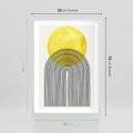 Plakat w ramie 50x70 - Słoneczne Odbicia - geometria, żółte koło - rama biała