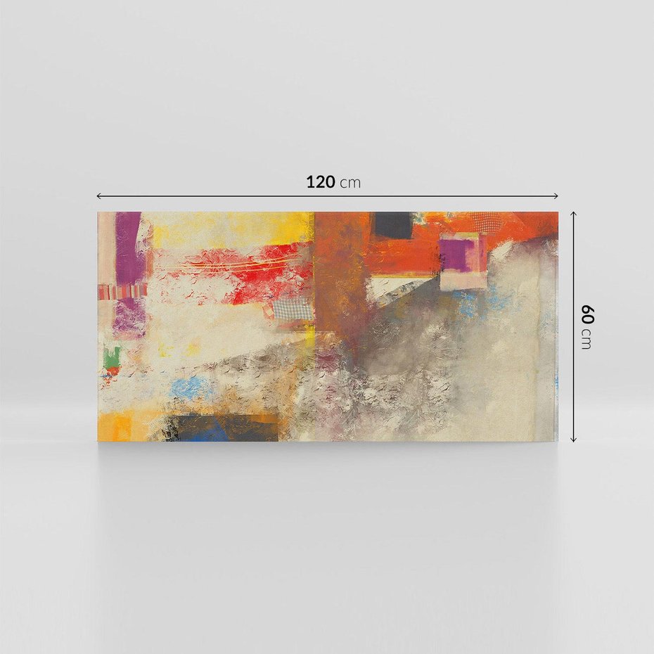 Obraz na płótnie 120x60 - Abstrakcja olejna - kształty i kolory - abstrakcja, olejna
