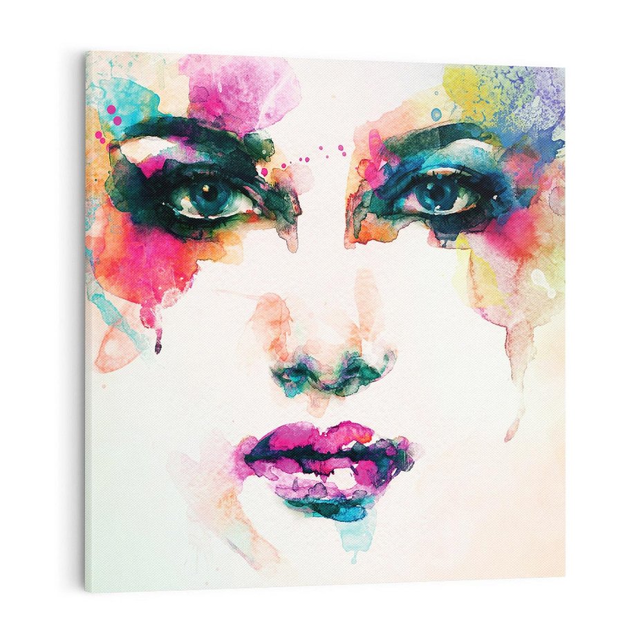 Obraz na płótnie 70x70 - Kobieta Abstrakcja Twarz - kobieta, abstrakcja