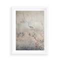 Plakat w ramie 50x70 - Surowość ściany z betonu - ściana, beton - rama biała