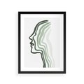 Plakat w ramie 30x40 - Zielony Profil - abstrakcja, zielony portret z profilu - rama czarna
