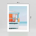 Plakat bez ramy 40x50 - Letnia Idylla - plaża, domek na plaży