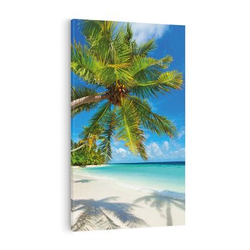 Obraz na płótnie 80x120 - Raj na Malediwach: Plaża, Morze i Palmy - Malediwy, plaża