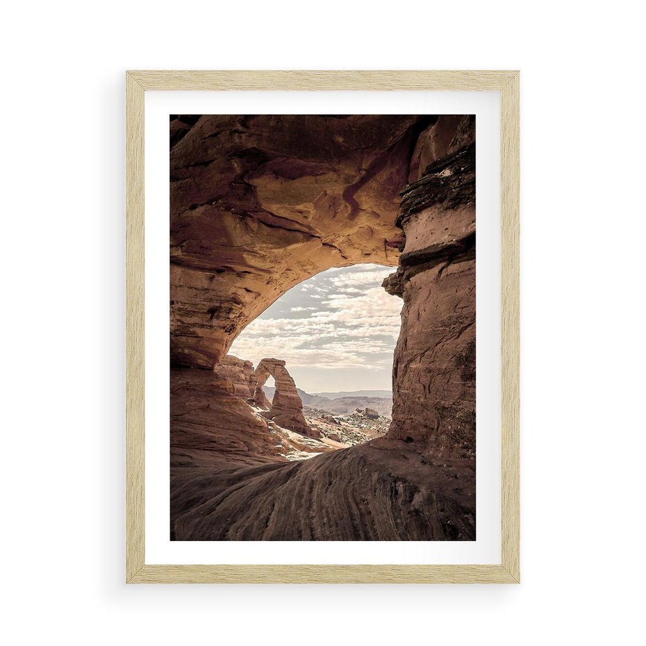 Plakat w ramie 50x70 - Kanionowy Labirynt - pustynia, skały - rama drewno