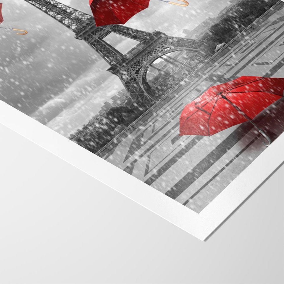 Plakat bez ramy 40x50 - Czarno-biała magia Eiffla - Eiffla, Paryż