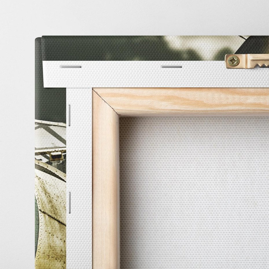 Obraz na płótnie 70x50 - Symbole wojskowych czasów - samolot, śmigło