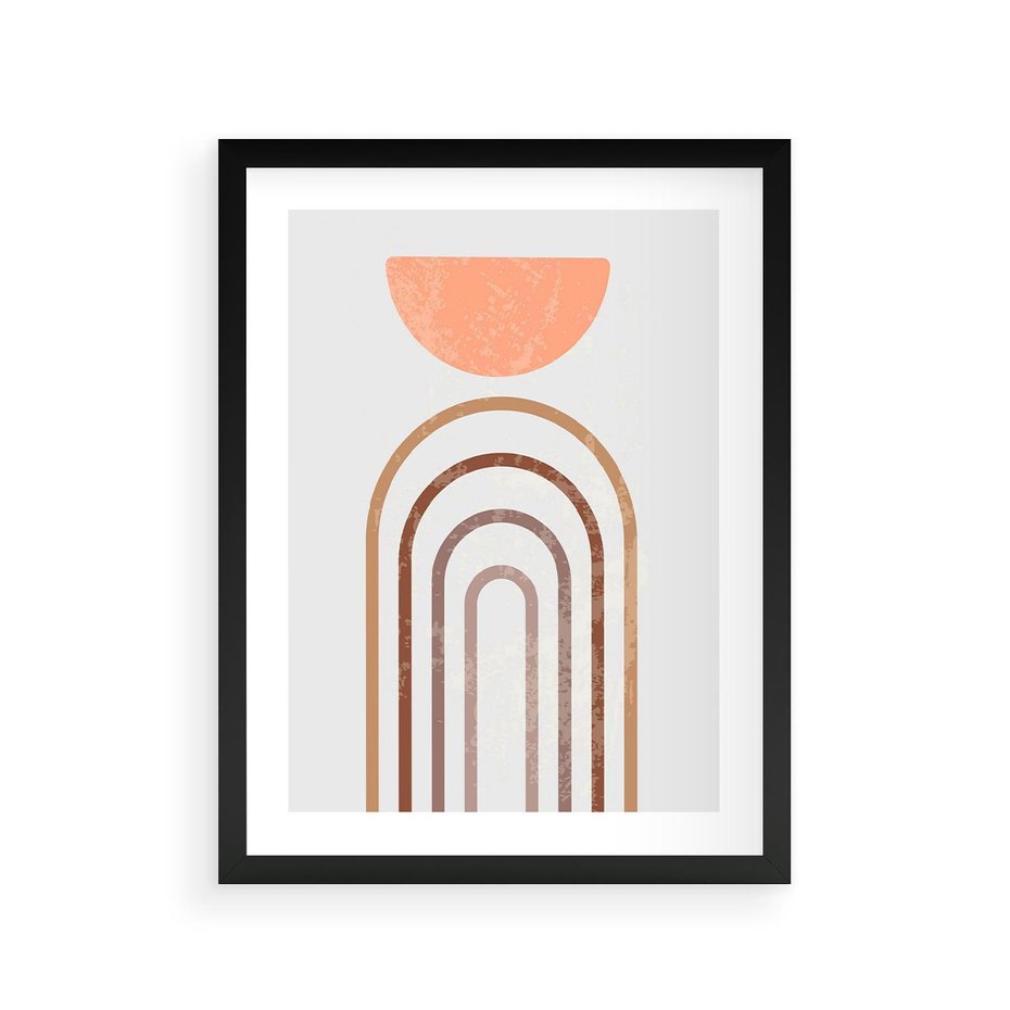 Plakat w ramie 30x40 - Geometryczny Blask Złota - grafika, złoto - rama czarna