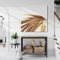 Obraz na płótnie 50x50 - Egzotyczny Blask - złote, liście