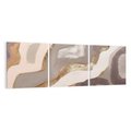 Obraz na płótnie 90x30 - Płynne Fale - abstrakcja, neutralne kolory