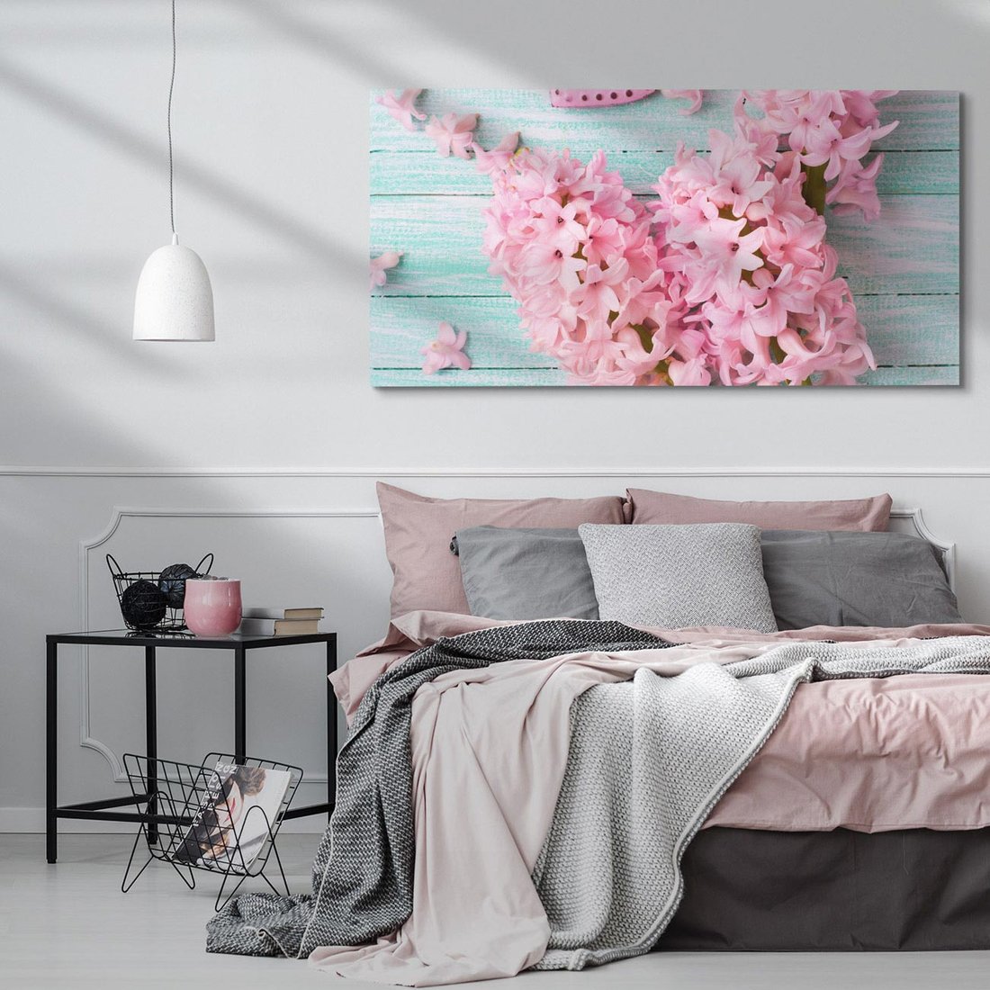 Obraz na płótnie 120x60 - Hiacynty w Kwiatowej Kompozycji - hiacynty, kwiaty