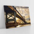 Obraz na płótnie 120x80 - Zachód Słońca nad Mostem: Filadelfia USA - Filadelfia, most