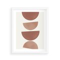 Plakat w ramie 40x50 - Abstrakcyjne Widzenia - abstrakcyjne geometryczne kształty, odcienie brązu i beżu - rama biała