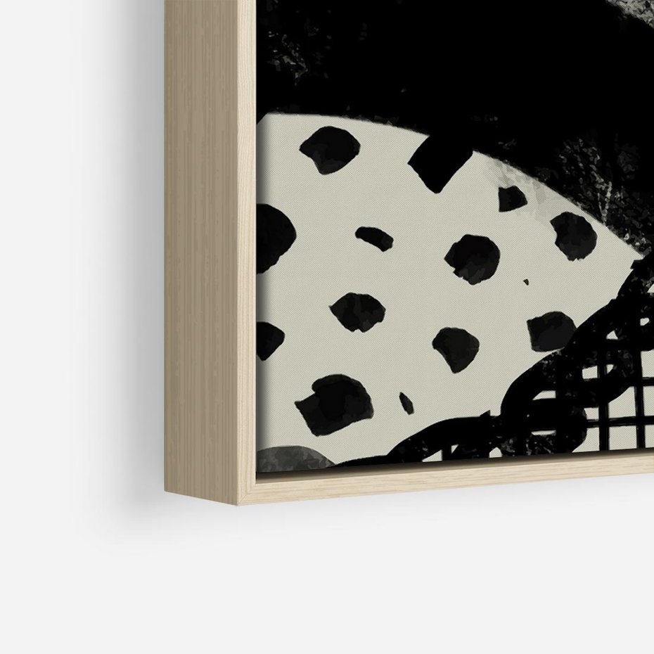 Obraz w ramie 80x80 - Nieznanie Zaskoczenia - bstrakcyjna mroczna kompozycja, nieregularne - rama drewno