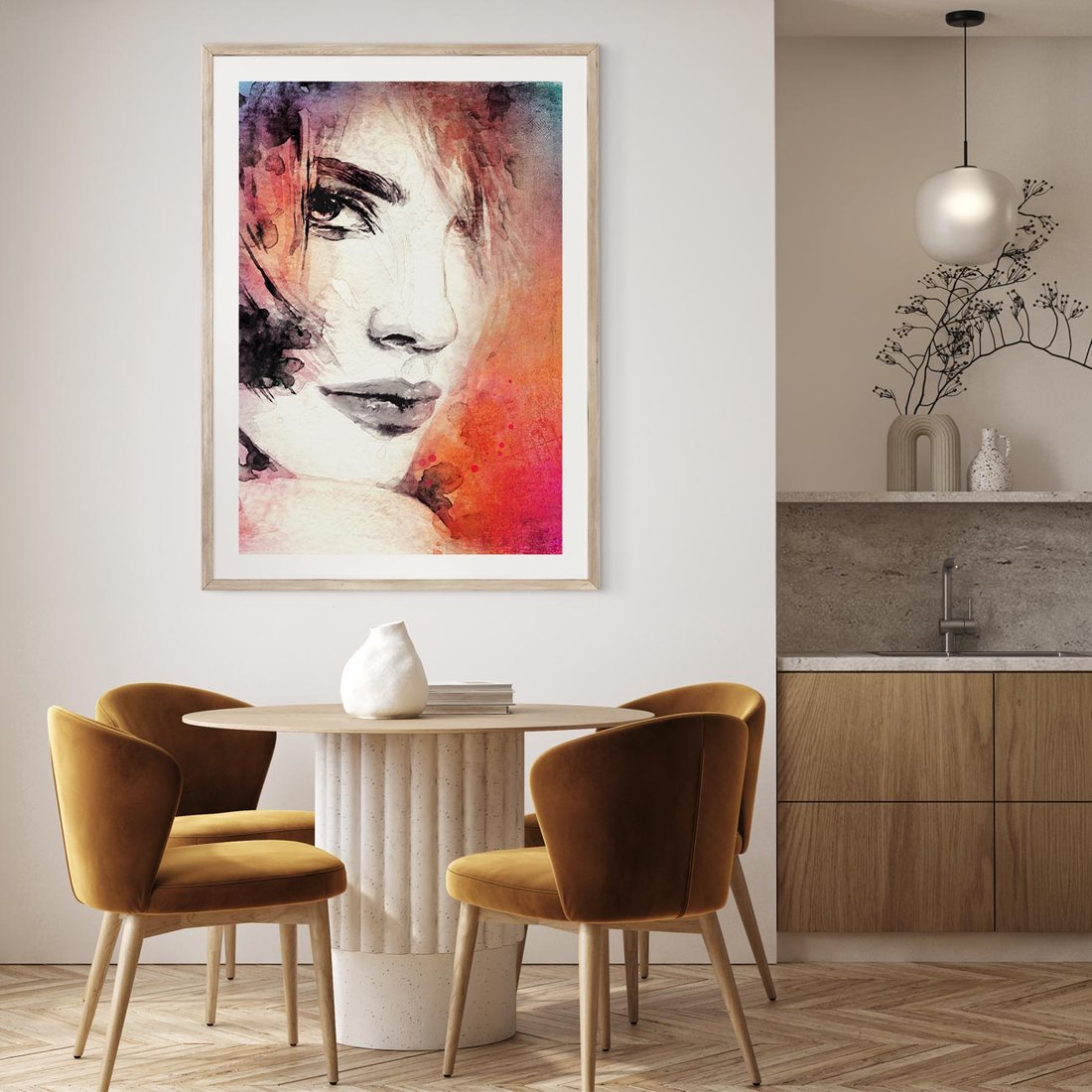 Plakat w ramie 50x70 - Kobieta w sztuce - portret, kobieta - rama drewno