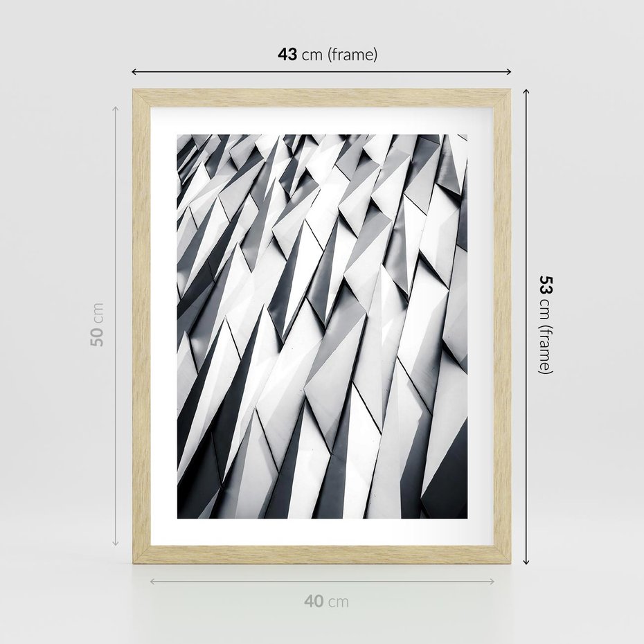 Plakat w ramie 40x50 - Geometryczna Nowoczesność - nowoczesna architektura, gemetryszne formy - rama drewno