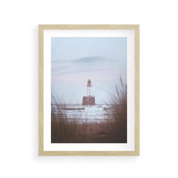 Plakat w ramie 40x50 - Magiczna Aura - latarnia, mgła - rama drewno