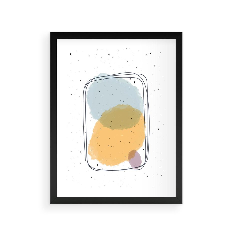 Plakat w ramie 30x40 - Wibracje Linii - abstrakcyjna kompozycja, jak ręcznie malowana - rama czarna