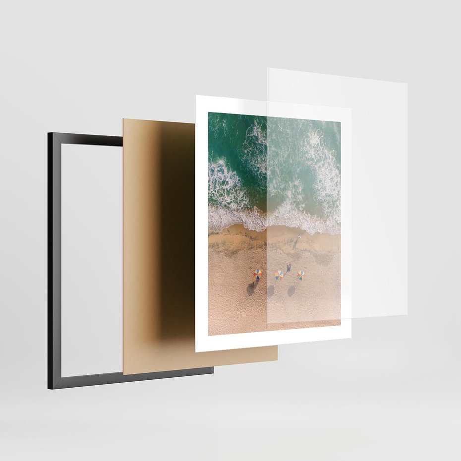 Plakat w ramie 40x50 - Letnie Wakacje na Horyzoncie - plaża, morze - rama czarna