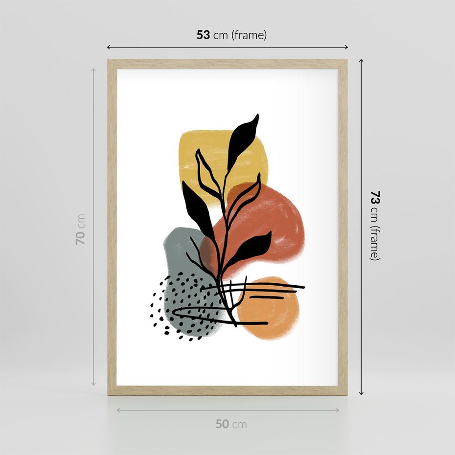 Plakat w ramie 50x70 - Energetyczne Refleksje - abstrakcja, sztuka nowoczesna - rama drewno