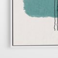 Obraz w ramie 50x70 - Wibracje Barw - abstrakcyjne akwarelowe plamy, nieregularne kreski - rama biała