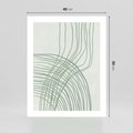 Plakat bez ramy 40x50 - Migotliwa Spokojna Zieleń - zielony plakat, abstrakcyjne splątane linie