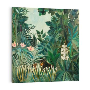 Obraz na płótnie 40x40 - "The Equatorial Jungle " (1909) Henri Rousseau - Reprodukcja - reprodukcja, obraz na płótnie