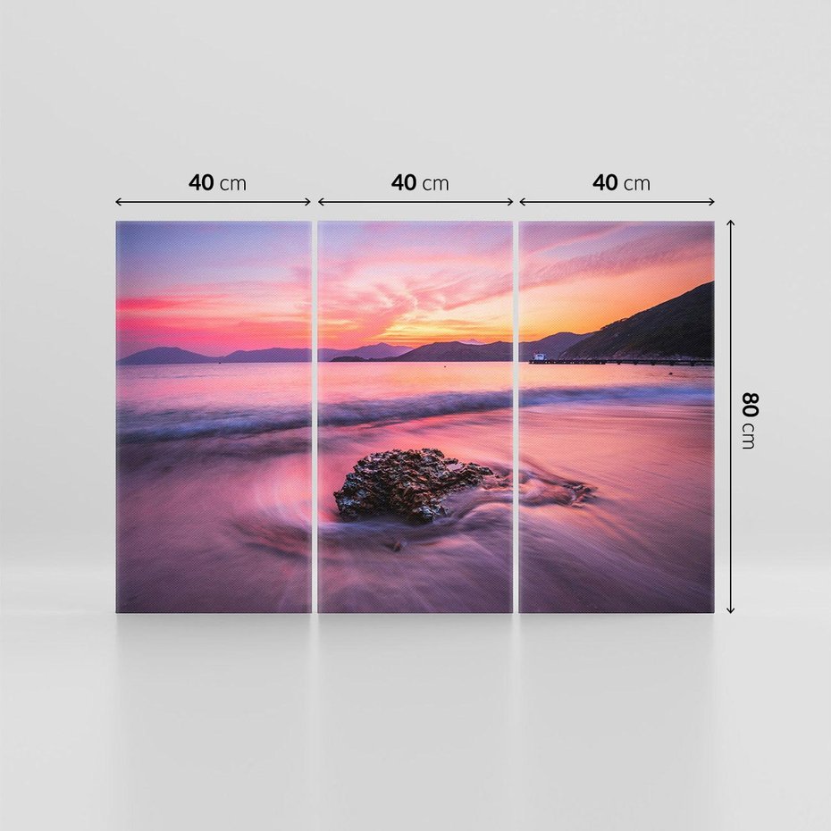 Obraz na płótnie 120x80 - Zaklęty Zachód - magiczny zachód słońca, fioletowe