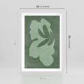 Plakat w ramie 50x70 - Kształty Zieleni - abstrakcyjny kształt, zielony plakat - rama biała