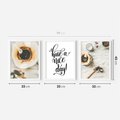 Zestaw obrazy w ramie 30x40 galeria - Miłego, dnia, kawa, napis, kuchnia, restauracja - rama biała
