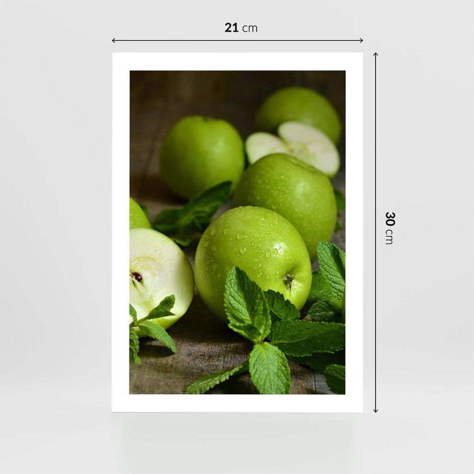 Plakat bez ramy 21x30 - Jabłkowa kolorystyka - jabłka, owoce